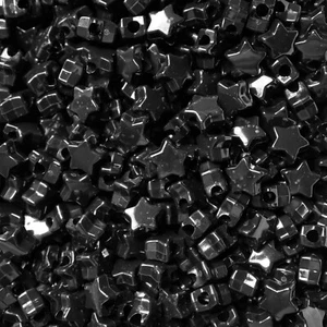 Cuentas de estrella negras de agujero grande para pony hechas en EE. UU. - Imagen 1 de 3