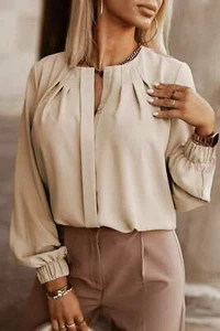 Solid Long Sleeve Hoodie & High Waist Slant Pockets Jogger Pants Set - Picture 1 of 18