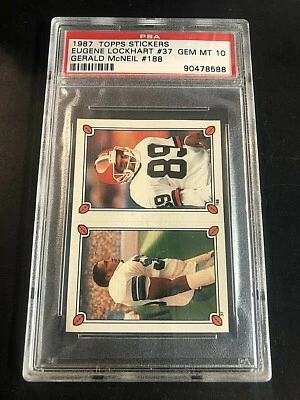Eugene Lockhart / Gerald Mcneil 1987 Topps Stickers Graded PSA 10 GEM MT POP 1 - Image 1 of 2