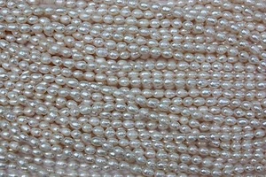 oval0018 perlas cultivadas hebra perlas de agua dulce joyería cadena collar 6-7 mm ovalado - Imagen 1 de 1