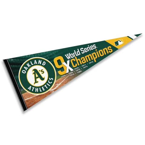 Oakland A's 9 Time Champions MLB 12 in X 30 in Pennant Cover