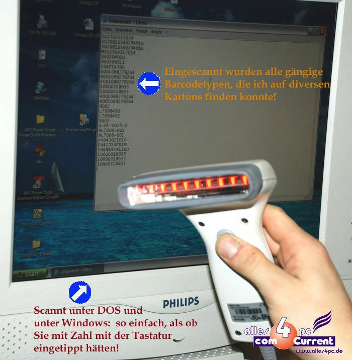 BARCODESCANNER KASSENSCANNER HANDSCANNER POS CASS BARCODE FÜR LAGER INVENTUR - Bild 1 von 1