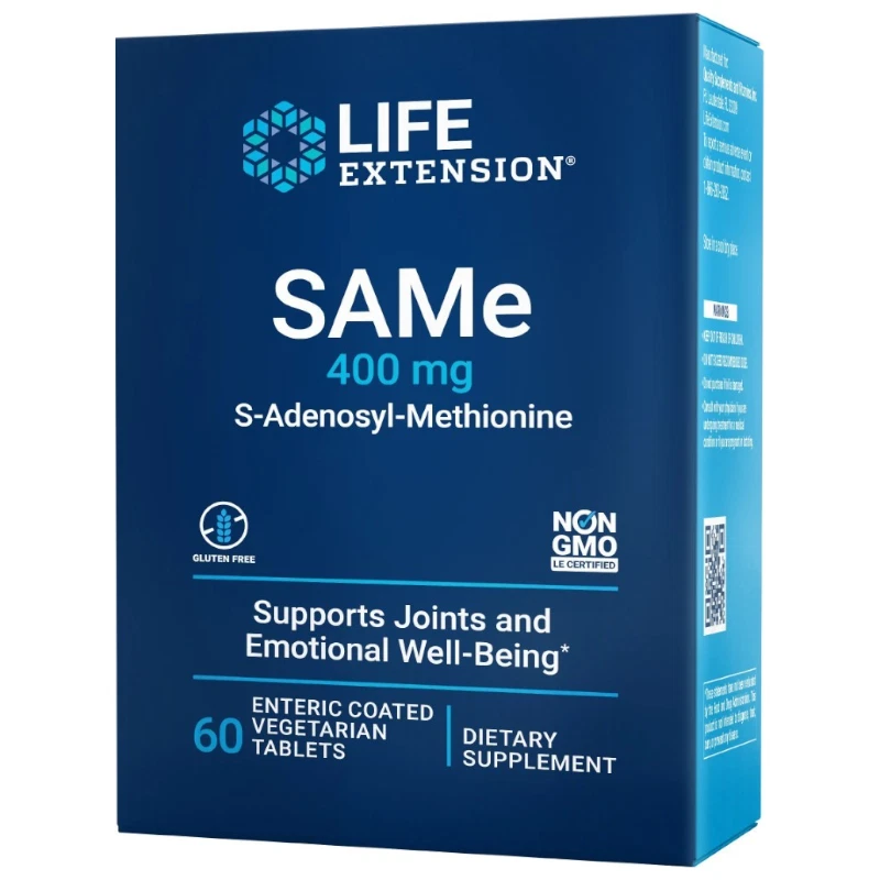 Life Extension SAMe (S-Adénosyl L-Méthionine) 400 mg, 60 comprimés - Photo 1/3