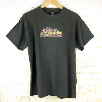 VTG 90s World Industries T-Shirt Mens L Faded Black Devilman Logo Skateboard USA - Image 1 of 4