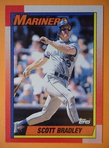 MLB 593 Scott Bradley Seattle Mariners Baseball Topps 1990 - Picture 1 of 1