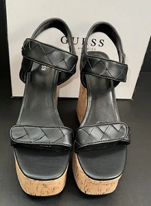 Guess Womens Cataline 2 Black Platform Sandals Shoes 9.5 Medium NIB - Picture 1 of 17