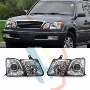 A Pair For Lexus LX470 1998-2007 Halogen Front Head Lamp Headlight Chromed - Picture 1 of 9