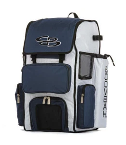 Boombah Superpack Baseball/Softball Backpack - Players Gear/Bat Bag - White/Navy - Picture 1 of 6