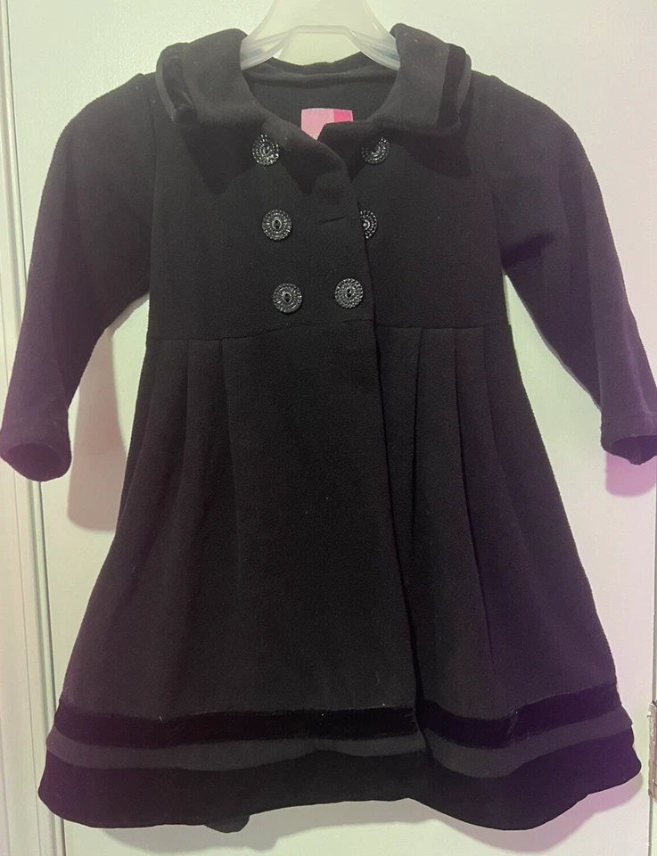 Abrigo de vestir de terciopelo y polar negro talla 5 GOODLAD para niñas Foto 1 de 2