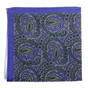 Lavender Purple Paisley Ramie Pocket Square (Handmade) - Picture 1 of 4