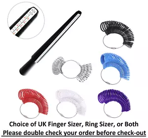 *UK Sizes* British Ring Finger Sizer Measurer Stick Mandrel Gauge Tool A-Z+5 27 - Picture 1 of 22