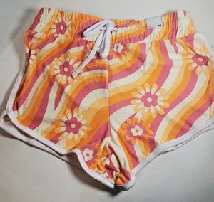 Rue 21 Girls Bathing Suit Shorts With Stripes And Flowers Medium - Picture 1 of 3