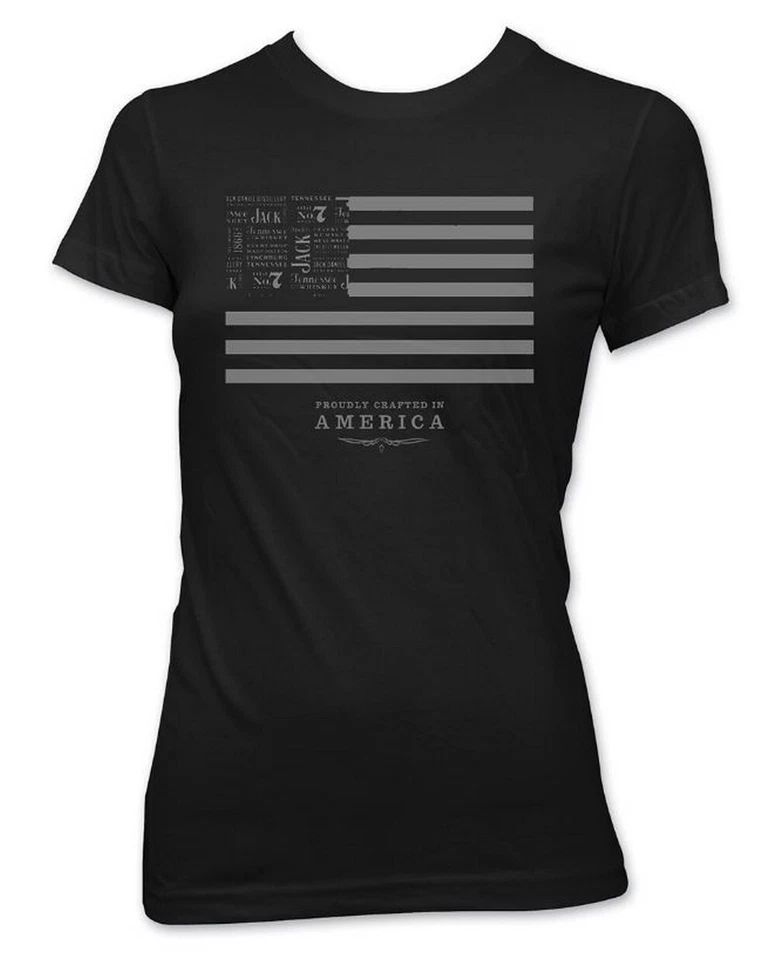 Jack Daniels Ladies Jack & Stripes Black Short Sleeve Tee T-Shirt 15361501JD-89 - image 1 of 1