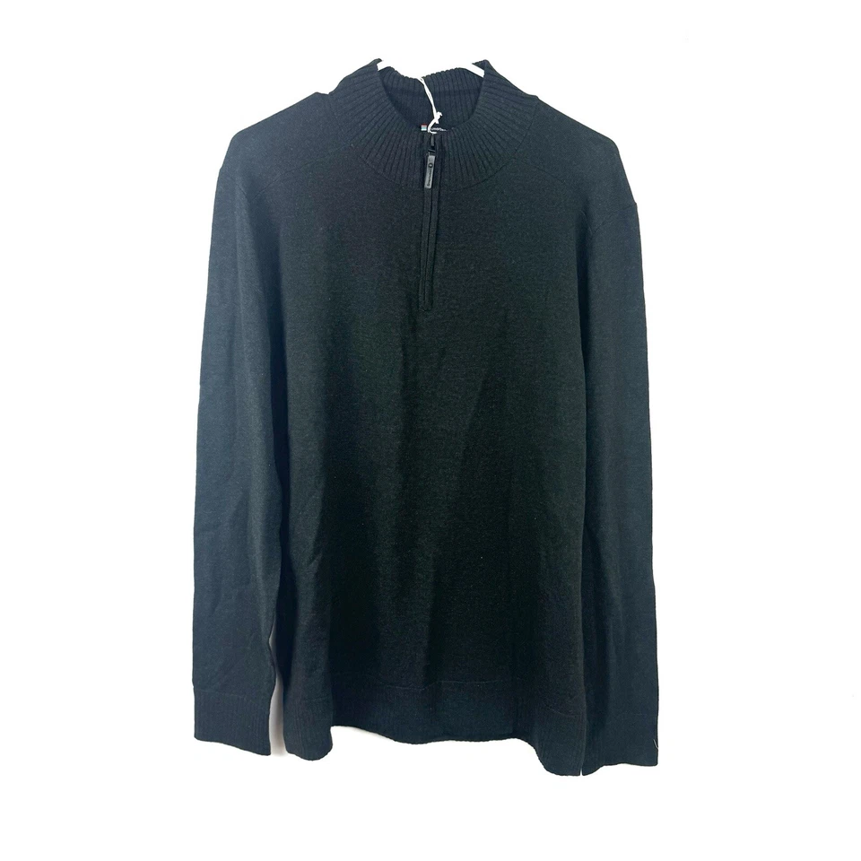Smartwool Sweater Charcoal Gray Long Sleeve 1/4 Zip Neck Size Large