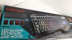 Genuine Intempo LED Gaming Keyboard and 6D Optical Mouse Colour Changing Metalic - Picture 1 of 4