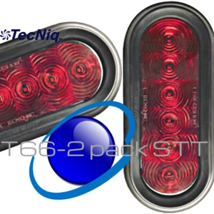 Paquete de 2 Remolque Camión 6" Ovalado ROJO Parada/Giro/Cola Sellado Luz LED TECNIQ Hecho en EE. UU. - Imagen 1 de 9