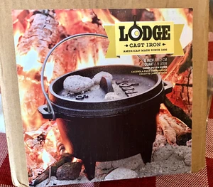 Lodge Cast Iron 6” Camp Dutch Oven Discontinued 1 qt Original Box NWT 3 leg HTF - Picture 1 of 11