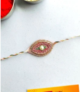 Designer Pink Delight Handmade Evil Eye Rakhi for Sis & Bhabhis - Picture 1 of 1