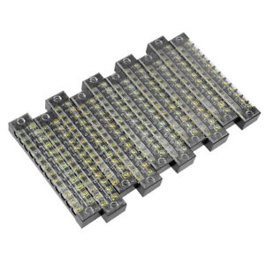 10 x 12 Positions Dual Rows 600V 15A Wire Barrier Block Terminal Strip TB-1512L