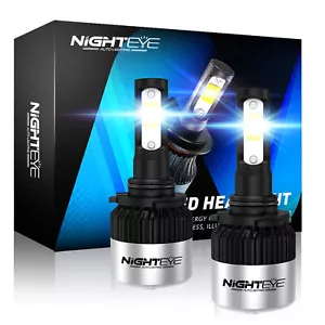 NIGHTEYE Pair 72W 9000LM 9006 HB4 LED Headlight Bulbs Kit HIgh Low 6500k White - Picture 1 of 13