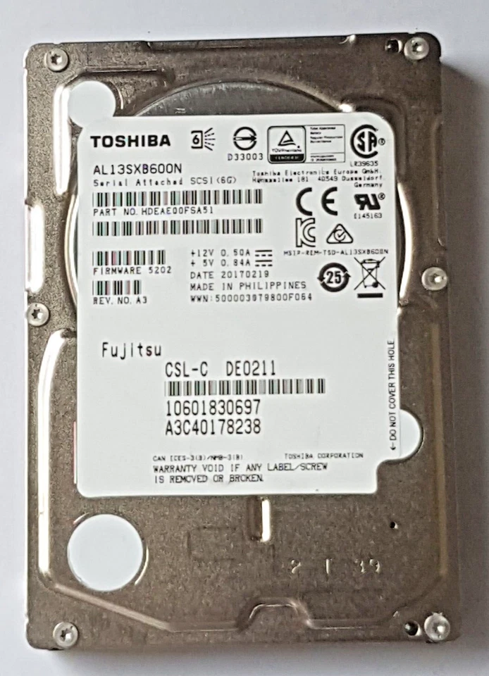 600 GB SAS Toshiba AL13SXB600N 15000rpm HDD 64MB HDD 2,5 " Internal Hard Drive - Image 1 of 1