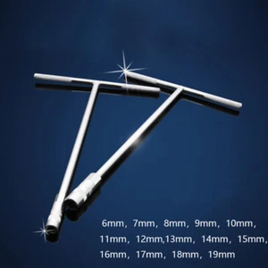 Llave de enchufe de mango tipo T de 6 mm-19 mm tensor tuerca de alcance profundo controlador llave hexagonal barra en T - Imagen 1 de 8