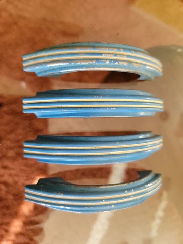Set Of 4 Antique Vintage Ribbed Metal Door Pulls Handles 4" Handle Cover