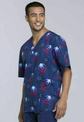Marvel Avengers Cherokee Tooniforms Unisex V-Neck Scrub Top - TF606 Sz XS - Image 1 of 4