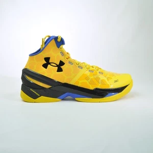 Under Armour Curry 2 Double Bang Yellow Basketball Shoes 3026281-700 Men's Sz 10 - Picture 1 of 11
