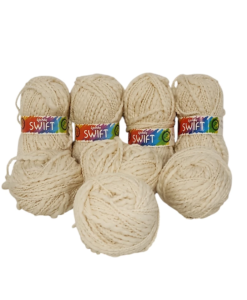 4 Wendy Yarn Skeins 595 Off White + 4 Balls - 75% Acrylic & 25% Wool - Image 1 of 4