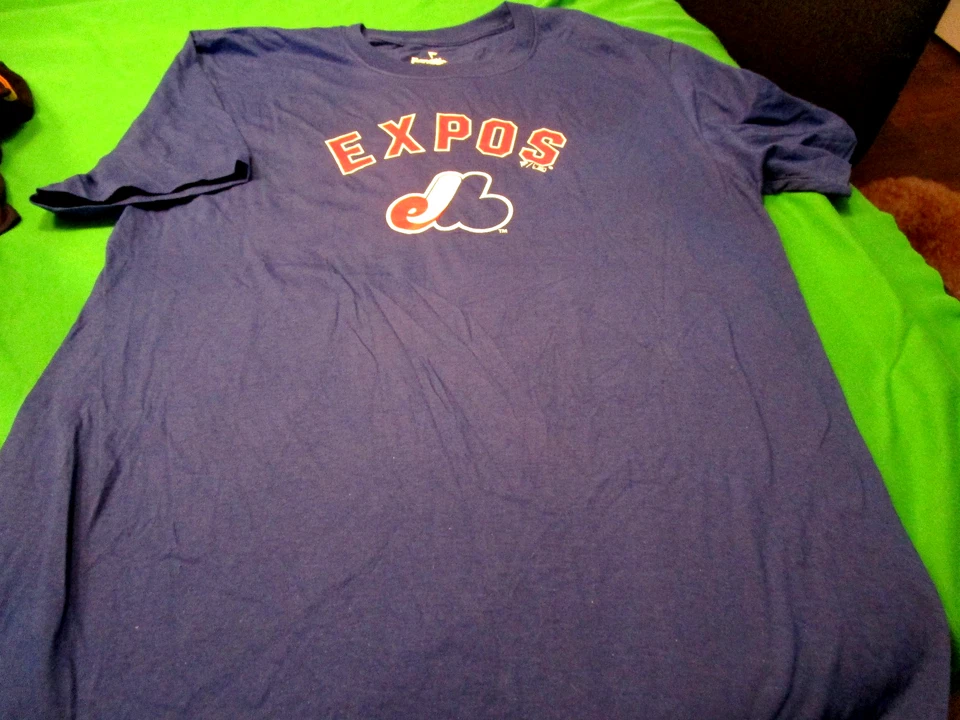 NEW FANATICS MLB MONTREAL EXPOS #24 EAGAN  MENS S/S T SHIRT BLUE LG - Image 1 of 3