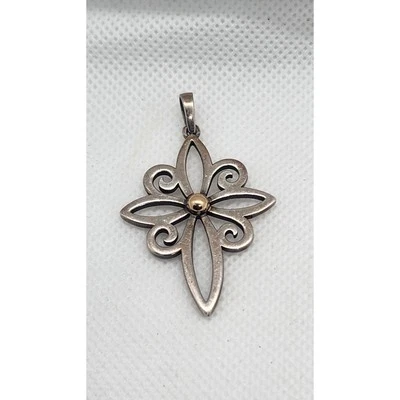 Colgante Cruz James Avery Retirado Oro Amarillo 14k y Plata de Ley Foto 1 de 4