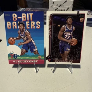 Tarjeta base de radiocontrol de baloncesto VJ Edgecombe 2025 Topps + balones de 8 bits - Imagen 1 de 3