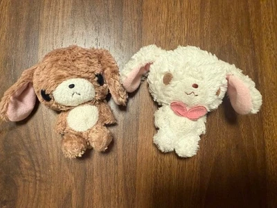 Sanrio Sugarbunnies Shirousa Kurousa Plush Mascot Set White Brown Rabbit Doll - Image 1 of 3