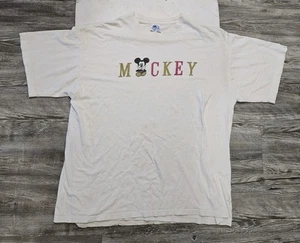 Starter Mickey Mouse Vintage Spellout Shirt Size L Y2k 90s White - Picture 1 of 5