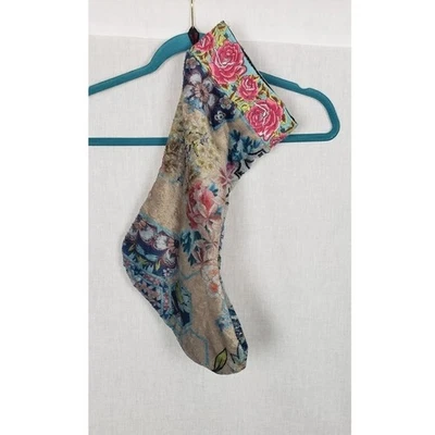 Medias reversibles Johnny Was Boho florales bordadas decoración navideña Foto 1 de 4