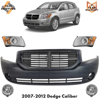 Front Bumper Cover Fascia & Grille Assembly Kit For 2007-2012 Dodge Caliber Foto 1 de 4
