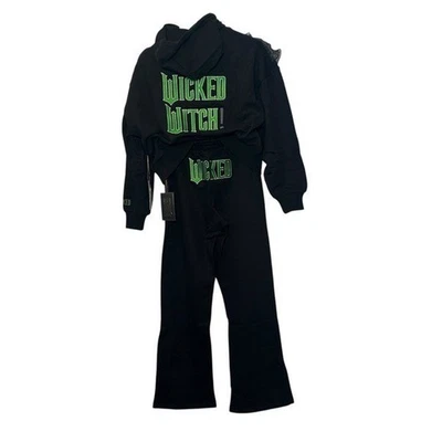 Wicked X Forever 21 Talla S Sudadera con Capucha Pantalones Bordados Elphaba Wicked Witch Foto 1 de 4