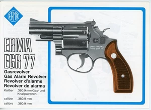 Bedienungsanleitung ERMA EGR 77 Gasrevolver Kal. .380/9mm Gas Alarm Manual (685 - Picture 1 of 2