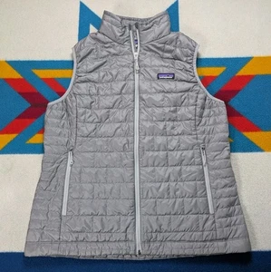Patagonia Nano Puff Vest Puffer Jacket Primaloft Insulated Zip Silver Damen XL - Bild 1 von 5