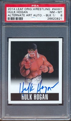 HULK HOGAN 2014 Hoja Originales Negro Arte Alternativo En Tarjeta Automático 1/1 PSA 8 Foto 1 de 3