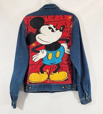 Chaqueta Denim De Colección Disney Adulto XL Estrás Mickey & Co Años 90 COMO ESTÁ Foto 1 de 4