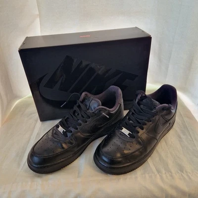 Nike Air Force 1 x Supreme Low Box Logo Schwarz Größe 42.5 - Bild 1 von 4
