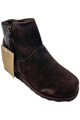 Bota de cuña BEARPAW Stacey de gamuza para mujer con repelente de lluvia chocolate Foto 1 de 3