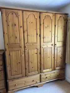 Ducal Pine Bedroom Furniture - Quad Wardrobe, Chest Drawers, Bedside Tables etc - Picture 1 of 13