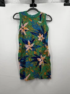 Nike Sportswear Dress Big Girls Large Green Floral Tropical Sleeveless - Picture 1 of 5