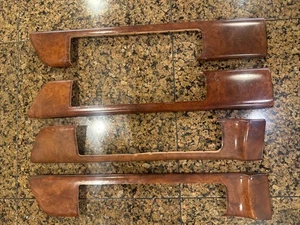 1982-90 Mercedes-Benz W126 560SEL SET OF FOUR DOOR HANDLE Molding Burl Wood Trim - Picture 1 of 24
