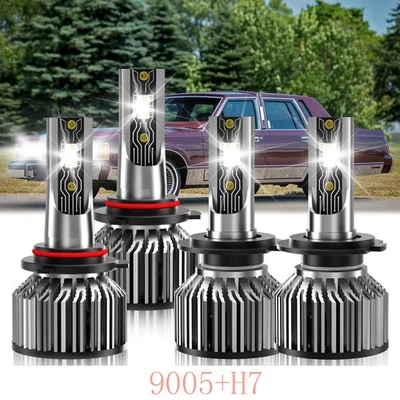 Combo de bombilla de faro LED haz alto/bajo 6500K para Lincoln Town Car 2003-2011 Foto 1 de 4