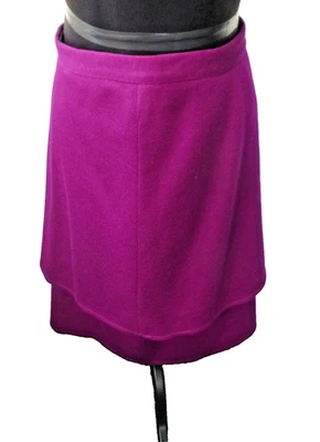 Falda Sonia Rykiel lana ciruela debajo de la rodilla en capas vintage talla 40 6-8 Foto 1 de 4