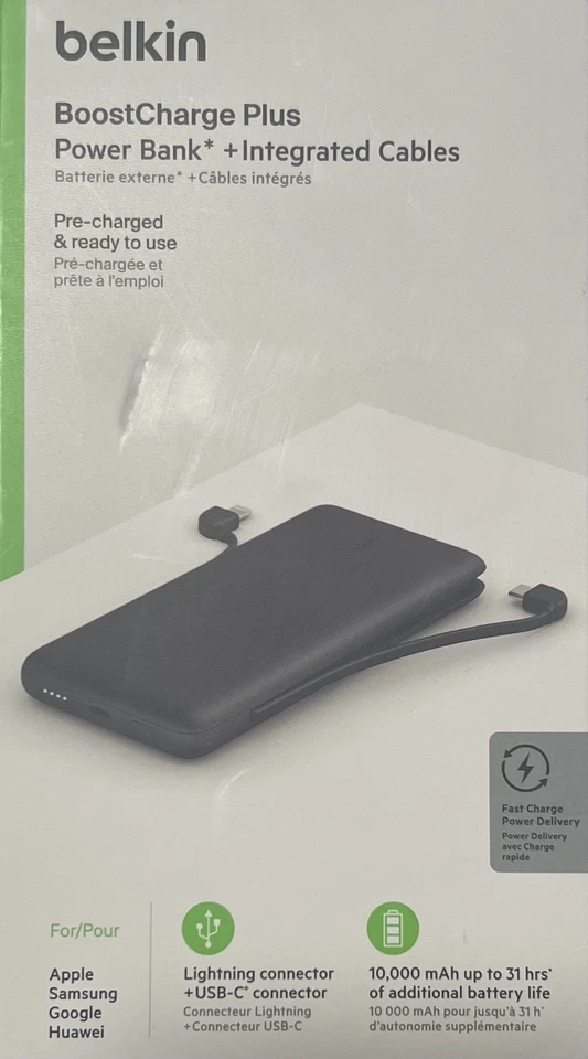 Belkin BPB006BTBLK 10KMAH POWER BANK W/USB C BLK